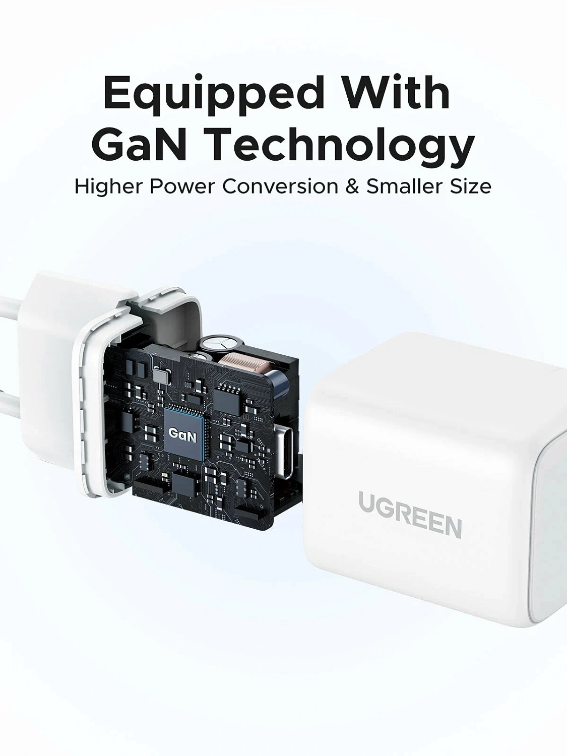 55554 Зарядное устройство UGREEN X512 Mini GaN 20W 1xUSB-C. Цвет: белый